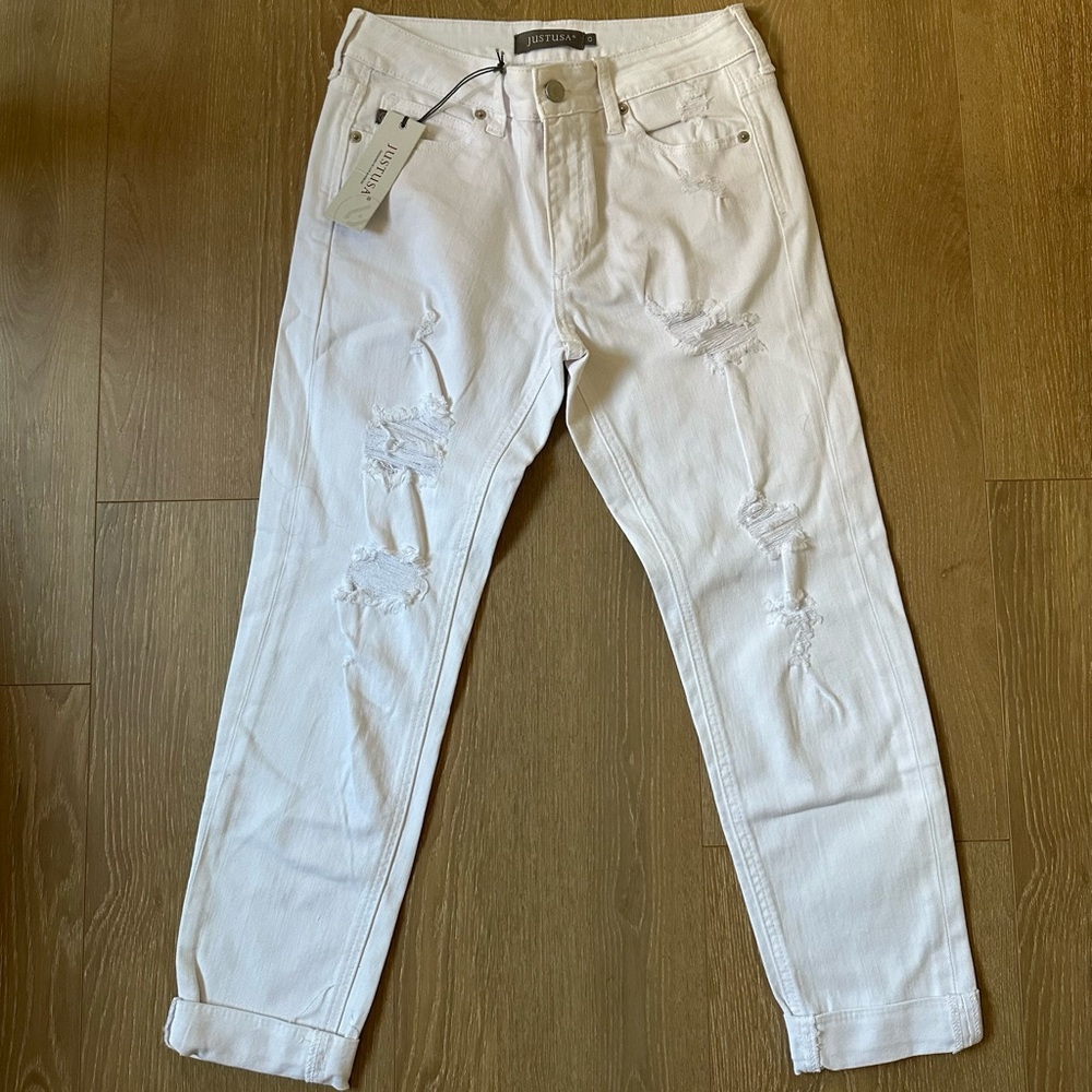 White Distressed Denim Jeans